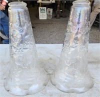 Pair of glass flower style vases