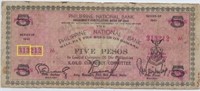 Rare Philippines 5 Pesos 1943 WWII Fancy SN.FN6