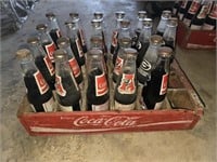 Wood Coca-Cola crate with bottles