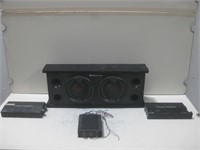 7"x 24"x 9.5" Speaker Box W/Three Amps Untested