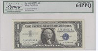 Silver Certificate $1 1957A 64 PPQ,Fancy SN!.A1s4