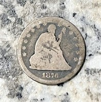 1876 CARSON CITY SEATED LIBERTY QUARTER