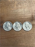 1942 BU WASHINGTON QUARTERS LOT OF 3