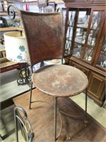 Decorative Leather Chair w Metal Base