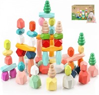 $30  48PCS Wooden Blocks Montessori Toys 1-6Yrs