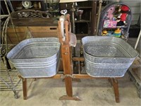 Vintage Lovell Galvanized Clothes Washing Station