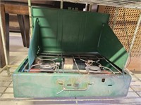 Green Metal Coleman Camping Grill