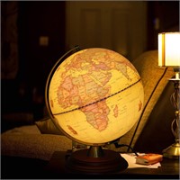 $32  8in LED World Globe  Wooden Stand