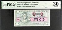 US 50c MPC Series 521 First PMG30,Fancy SN!.MP50BA