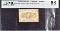 US Fractional Currency 5C 1st Issue PMG 58 .USF4
