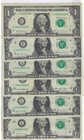 US$ 1 FRN  x 6 Different TRIOS Fancy SN VF.FN60