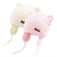 Duoyeree Kids Baby Hat Soft Warm Cable Knit Beanie