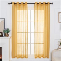 only 1FY FIBER HOUSE Gold Sheer Curtains 84 inches