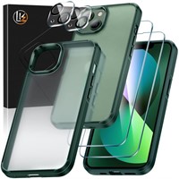 LK [5-in-1 for iPhone 13 Case, 2 Pack Tempered Gla