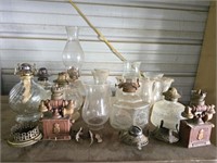 Estate Lot of Vintage Glass Lanterns & Accessories