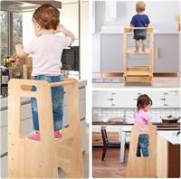 FULANDL Kids Kitchen Step Stool, Wooden Children