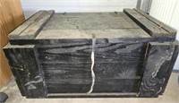 Black Wooden Trunk with Lid