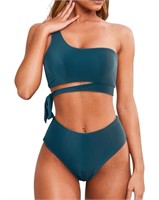 MOOSLOVER Women One Shoulder High Waisted Bikini T