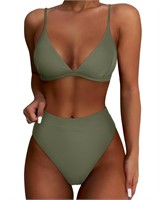 SUUKSESS Women High Waisted High Cut Bikini Sets S