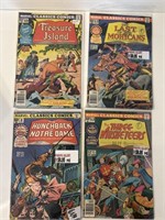 Lot of 4 vintage comics Treasure island Hunchback