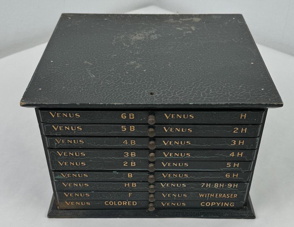 Antique Venus Pencil Store Display Cabinet