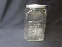 Vintage Ribbed Coffee Canister - 7" Tall