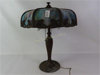 TIffany Style Antique Lamp w/Slag Shade - 22" Tall