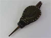 Wood/Leather/Brass Fireplace Bellows - 20.5" Long