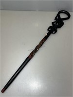 Carved Wood African Walking Stick 36in