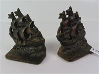 Bronze Ship Bookends - 5.5" Tall