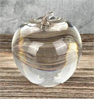 Scandinavian Crystal Apple Paperweight