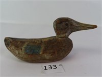 Small Wood Carved Duck - 7" Long
