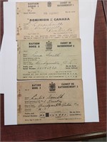 WW2 Canada Lot of 3,Ration Book 1,2,3 $ale.19W2Y4