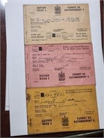 WW2 Canada Lot of 3,Ration Book 4,5,6 $ale.19W2Y5