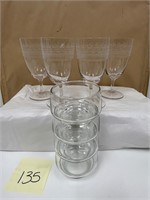 Stacking Sundae Cups & Etched Wine Glasses
