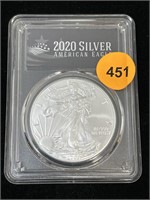 2020   Silver Eagle Ms70 Pcgs 999 Silver