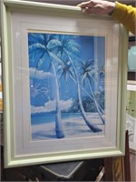Beach & Palm Tree Print