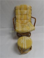Rattan Swivel Chair w/Stool-34" x29"x38"T