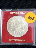 1921 Silver Morgan Dollar Cased Graded