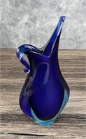 Murano Glass Flavio Poli Cobalt Blue Vase