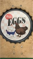 24” Fresh Eggs Metal Sign