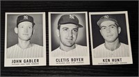 3 1960 Leaf Baseball NY Yankees