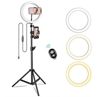 COMEBY 10.2" Selfie Ring Light with Stand & 2