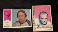 2 Gerry Cheevers WHA Hockey Cards