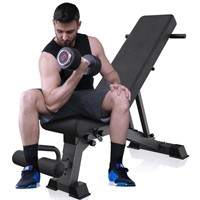 KURONO 90\xb0 Adjustable Weight Bench, 1000LB