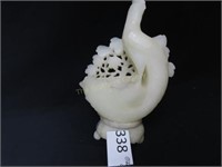 White Stone Carving of Bird - 7" Tall