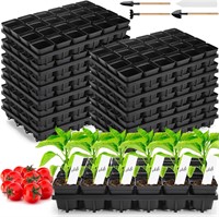 $58  Black Square Plastic Nursery Pot  24 Cell Kit