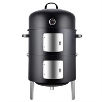 Realcook Vertical 17 Inch Steel Charcoal Smoker,