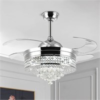 NOXARTE 42 Inch Crystal Chandelier Fan