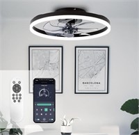 20'' Modern Low Profile Ceiling Fan with Light,